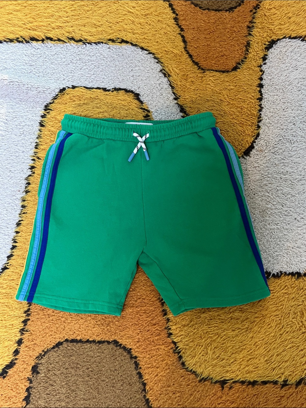 Mini Boden Rainbow Stripe Terry Shorts